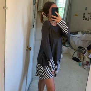 Striped long sleeve dress